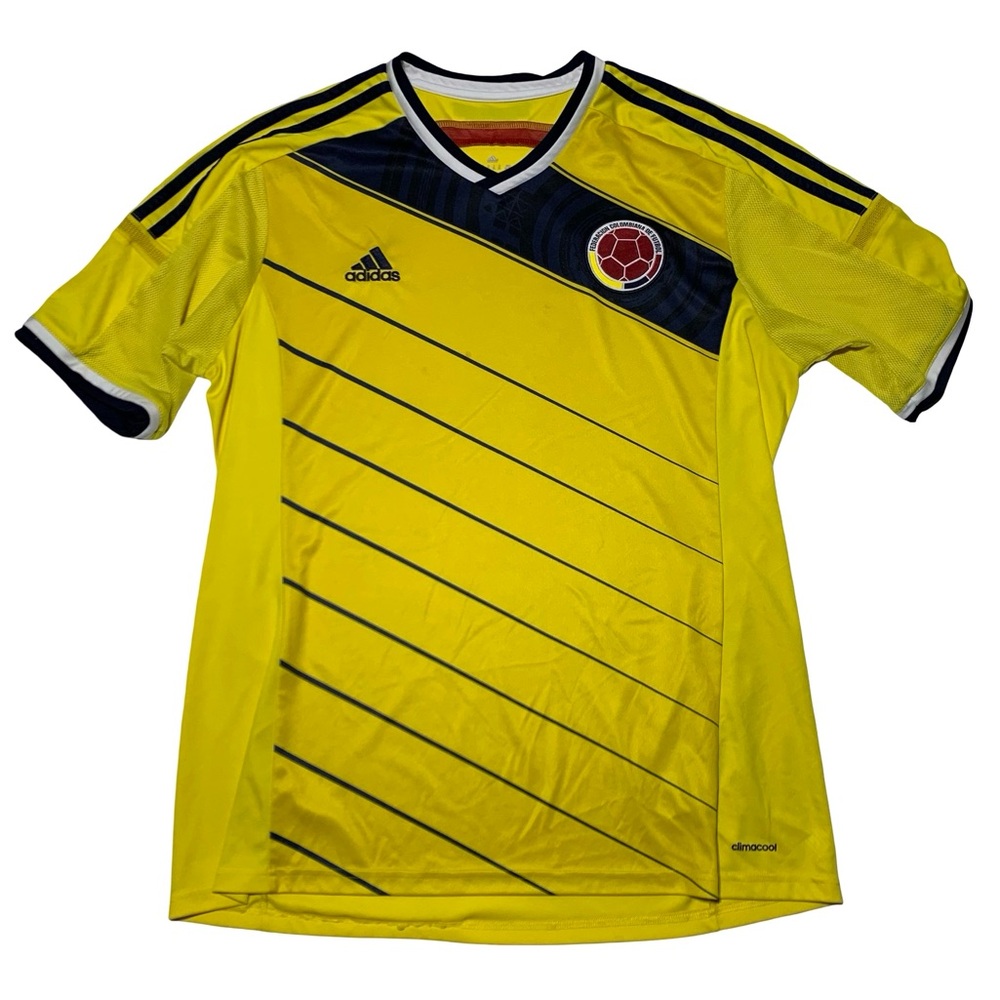 Adidas Colombia Men's Stadium Home Jersey 2014 Yellow Soccer Futbol Jersey XL